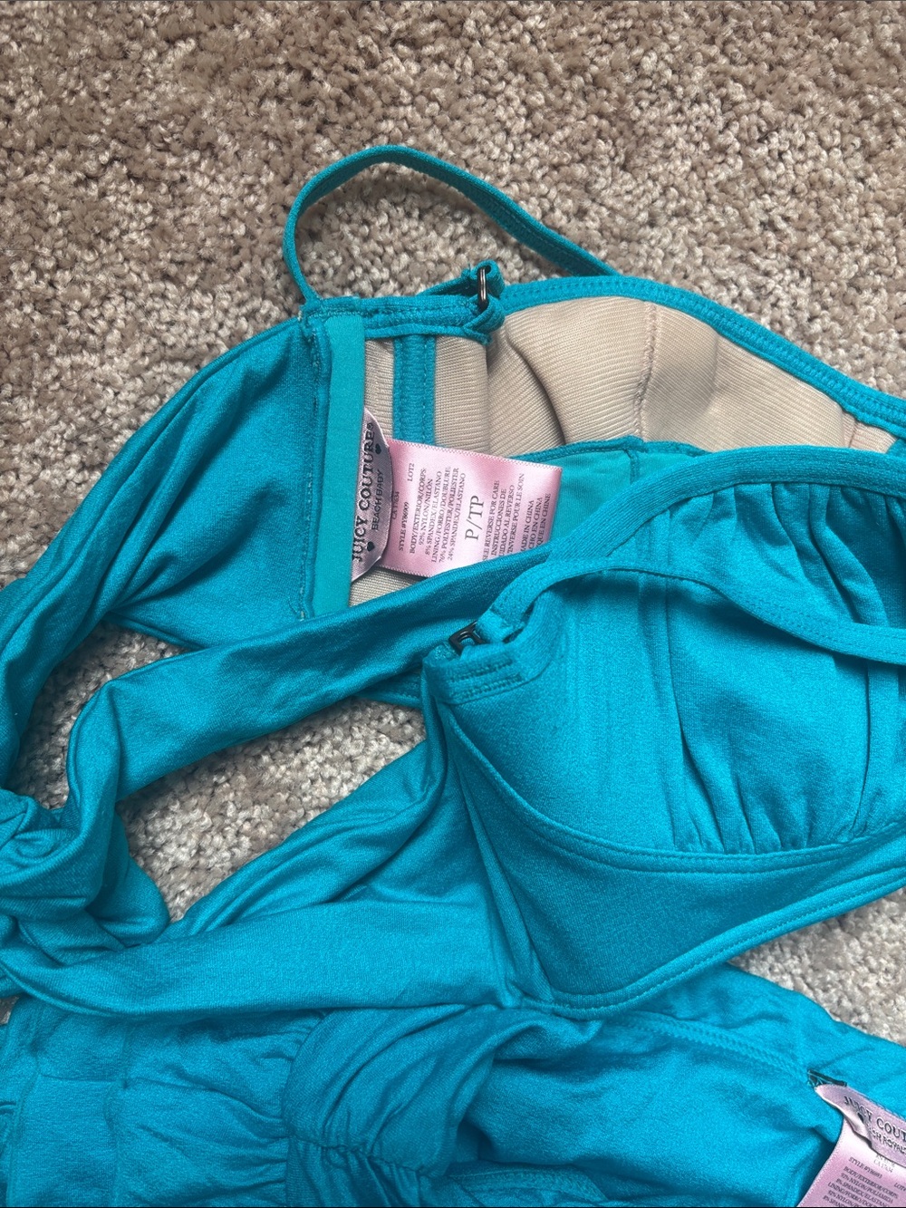 Juicy Couture swim skirt set bonus Betsey Johnson bikini top s/p - Picture 2 of 7